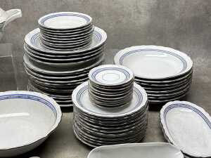Gareis Bavarian blue and silver decoration porcelain dinner setting for 8 - 3