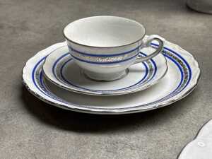 Gareis Bavarian blue and silver decoration porcelain dinner setting for 8 - 6