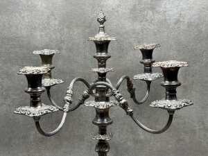 Silver plate items including candelabra - 2