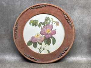 Four floral artworks, three in velvet frames - 2