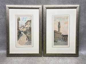 Three sets of European scene prints on paper (6) - 6