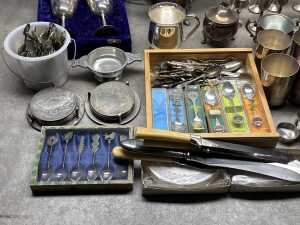 Assorted silver plate and metalware including goblets - 4
