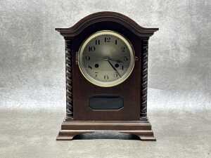 Two German oak cased mantel clocks - 2