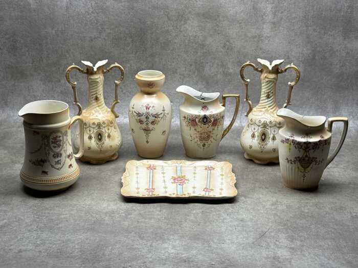 Antique Crown Devon porcelain blush ware