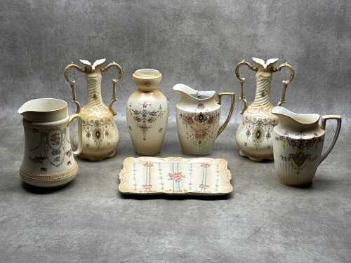 Antique Crown Devon porcelain blush ware