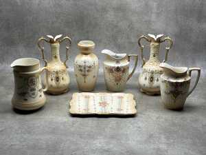 Antique Crown Devon porcelain blush ware