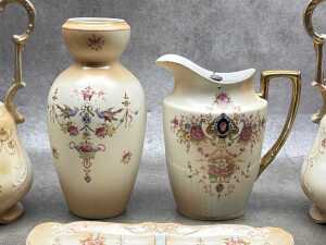 Antique Crown Devon porcelain blush ware - 2