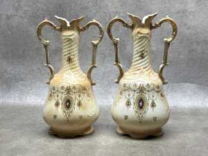 Antique Crown Devon porcelain blush ware - 3