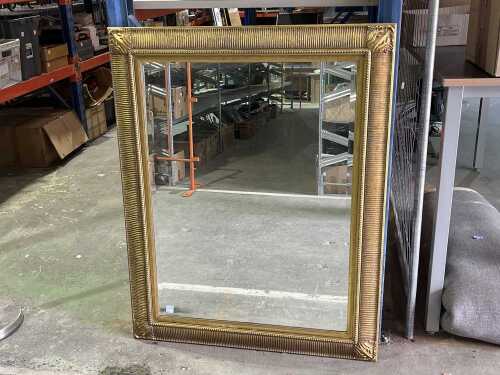 Rectangular gilt wall mirror