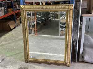 Rectangular gilt wall mirror
