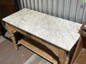 Victorian side table with marble top - 2