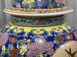 Chinese ceramic glazed ginger jar with swallow and floral decoration - 4