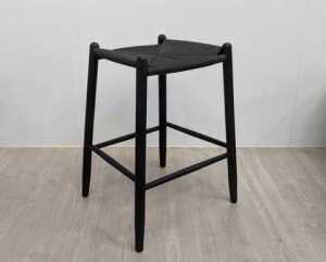 Pair of rattan stackable bar stools - 2