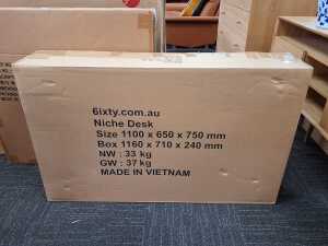 Niche study desk with two drawers in natural finish (boxed) - 4