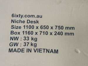 Niche study desk with two drawers in natural finish (boxed) - 5