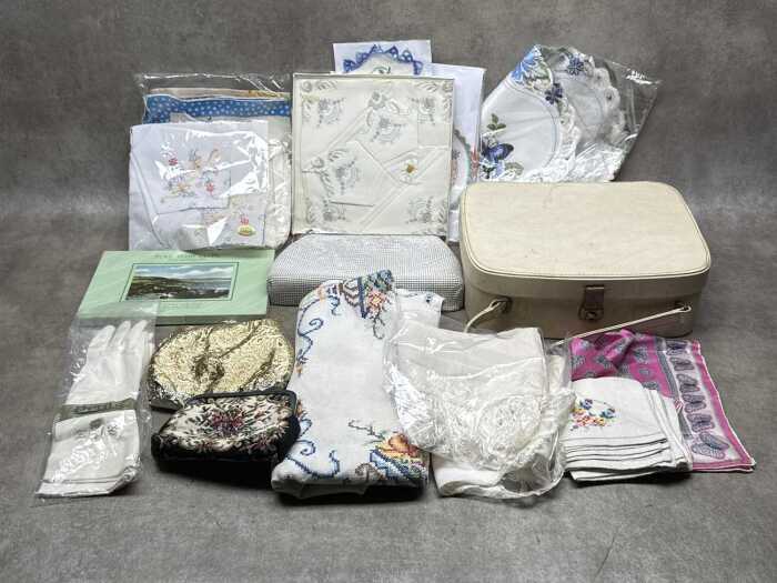 Assorted fabric items, including purses