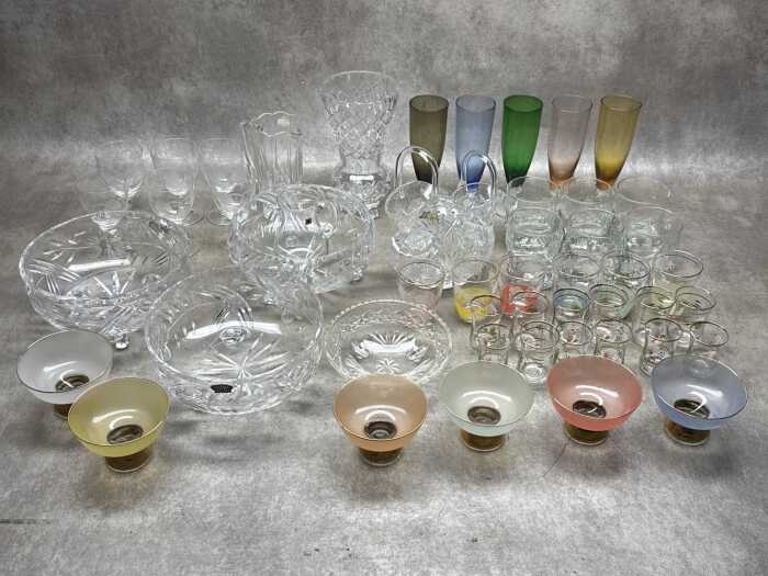 Crystal and glassware, including Bohemian and coloured glassware