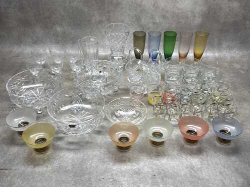 Crystal and glassware, including Bohemian and coloured glassware