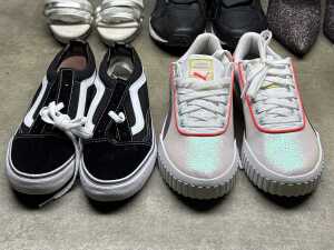 Seven pairs of ladies' casual and evening shoes, including Vans - 4