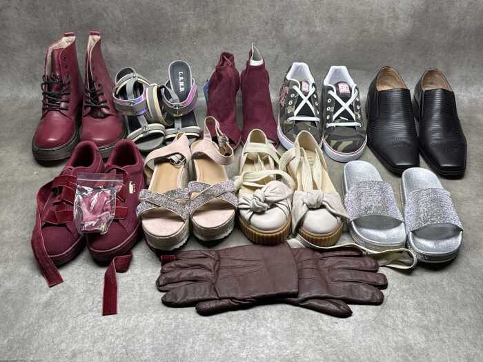 Eight pairs of ladies and men's casual and evening shoes