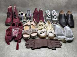 Eight pairs of ladies and men's casual and evening shoes