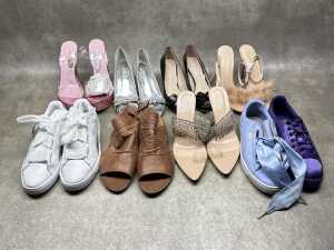 Eight pairs of ladies casual and evening shoes