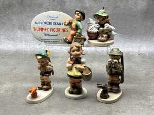 Five Goebel Hummel porcelain figures