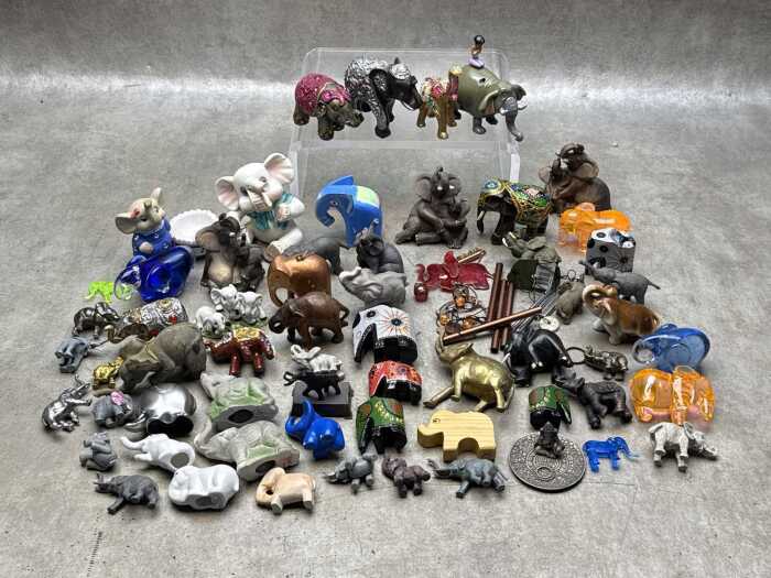 Collection of decorative elephants