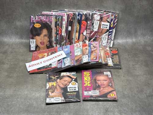 Vintage collectable adult magazines most sealed (adult content), including Pleasure