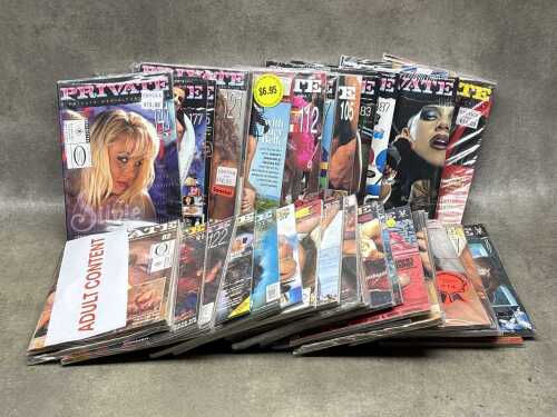 Vintage collectable adult magazines most sealed (adult content), including Private