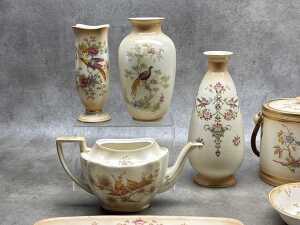 Antique porcelain blush ware with bird decoration - 2