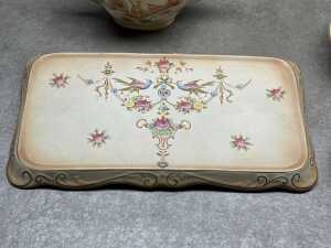 Antique porcelain blush ware with bird decoration - 4