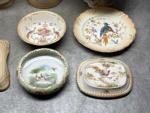 Antique porcelain blush ware with bird decoration - 5
