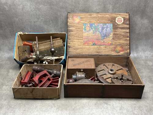Antique hand tools, including Stanley No. 45 combination plane