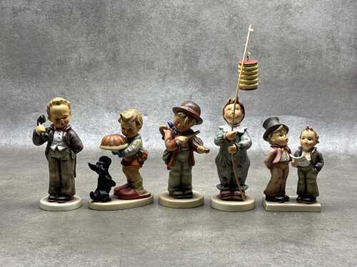 Five vintage Goebel Hummel porcelain figures