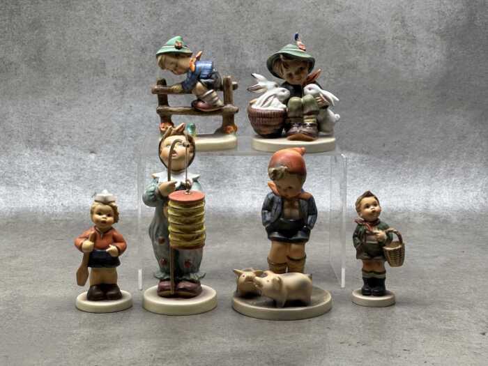 Six Goebel Hummel porcelain figures