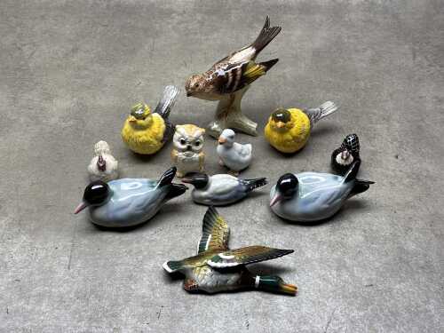 Ceramic bird figures, including Goebel