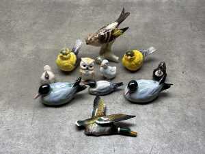 Ceramic bird figures, including Goebel