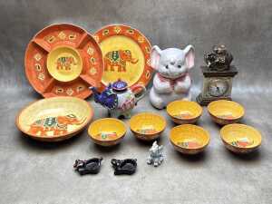 Collection of decorative elephants