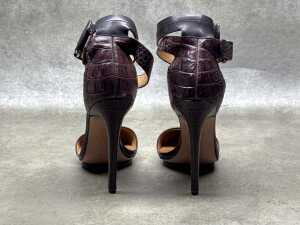 L.A.M.B Oxley stiletto wine coloured croc-embossed shoes - 4