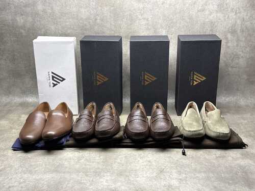 Four NEW pairs of Nappa Tori Australia leather men's shoes, size UK 11
