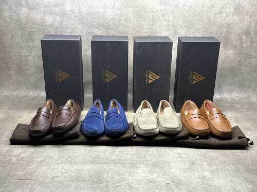 Four NEW pairs of Nappa Tori Australia leather men's shoes, size UK 10