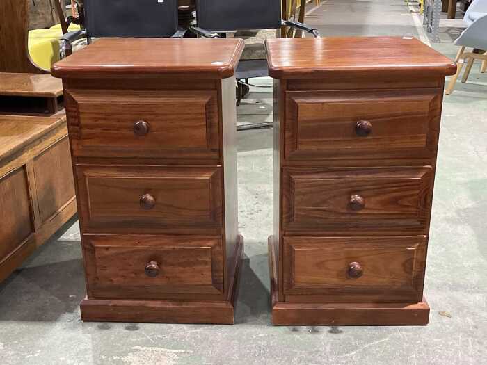 Pair of timber bedside tables