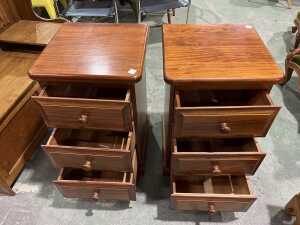 Pair of timber bedside tables - 3