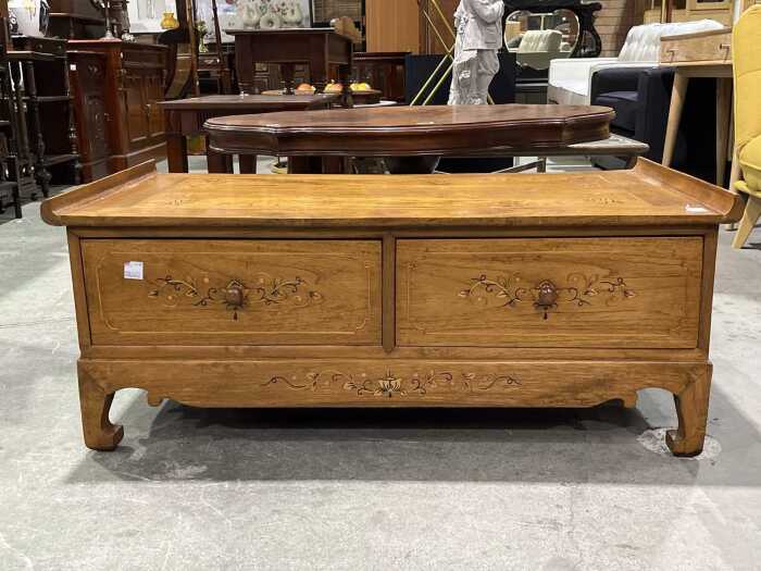Timber inlay low cabinet