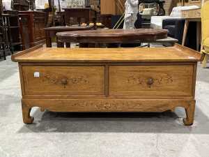 Timber inlay low cabinet