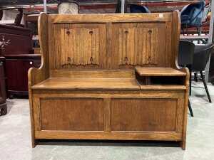 English oak settle