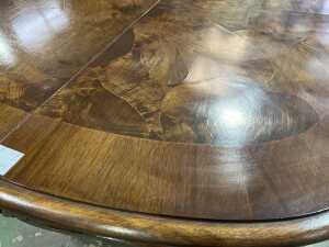 Parquetry top extension dining table - 4