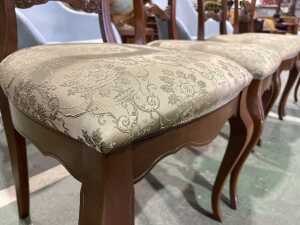 Set of four continental dining chairs with damask seats - 4