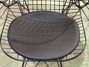 Set of three black Eames wire chairs - 3